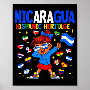Hispanic Heritage Month Nicaragua-Flagge Nicaragua Poster