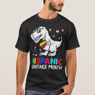 Hispanic Heritage Month Proud Latino Dinosaurier M T-Shirt