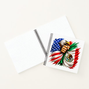 Hispanic Heritage Month USA Mexiko-Flagge Notizbuch