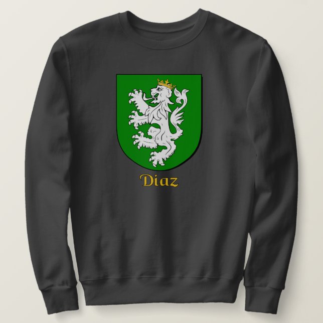 Hispanic-Nachname Diaz-Familienschild Sweatshirt (Design vorne)