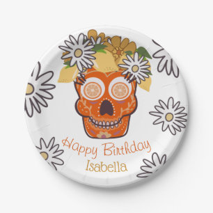 Hispanic Sugar Skull Fall Geburtstag Pappteller