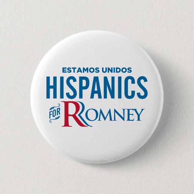 Hispanics für Romney Button (Vorderseite)