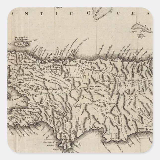 Hispaniola, St Domingo Quadratischer Aufkleber (Vorderseite)