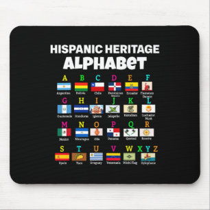 Hispanische Flagge Alphabet für Lehrer pädagogisch Mousepad