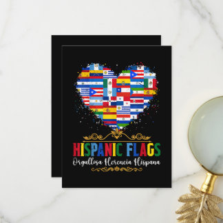 Hispanische Flaggen Herz Hispanic Heritage Month Dankeskarte