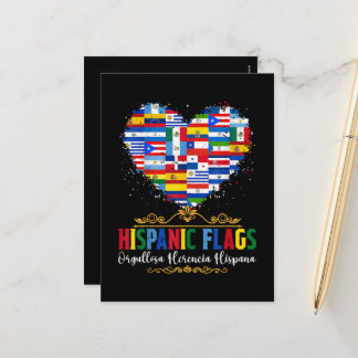 Hispanische Flaggen Herz Hispanic Heritage Month Feiertagspostkarte