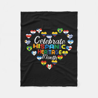 Hispanische Länder Flaggen feiern Hispanic Herita Fleecedecke