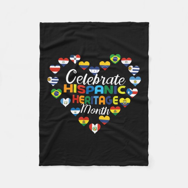 Hispanische Länder Flaggen feiern Hispanic Herita Fleecedecke (Vorderseite)