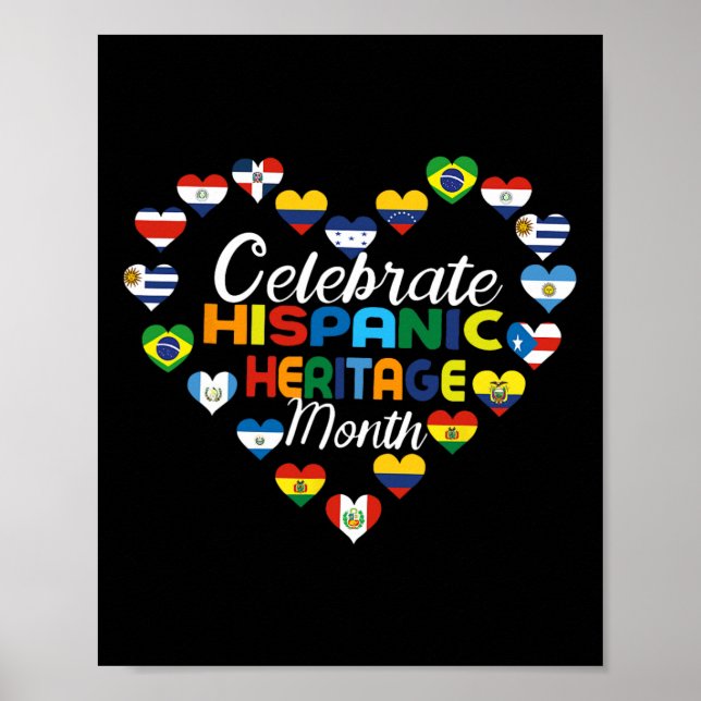 Hispanische Länder Flaggen feiern Hispanic Herita Poster (Vorne)