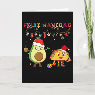 Hispanischer Frohe Weihnachten Avocado-Tacos Mexik Karte