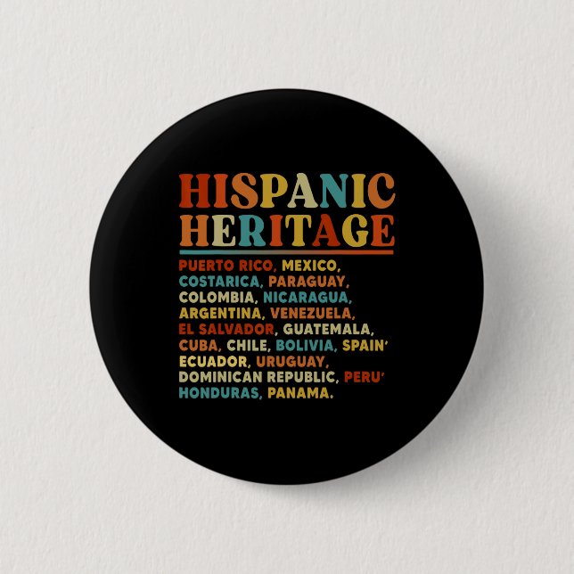 Hispanischer Kulturerbe Monat Alle lateinamerikani Button (Vorderseite)