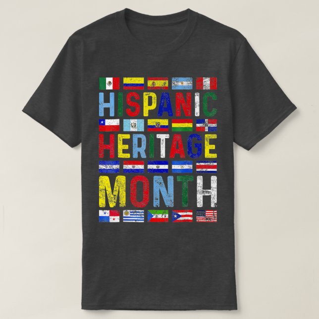 Hispanischer Kulturerbe Monat Vintagen lateinameri T-Shirt (Design vorne)