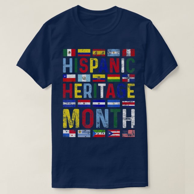 Hispanischer Kulturerbe Monat Vintagen lateinameri T-Shirt (Design vorne)