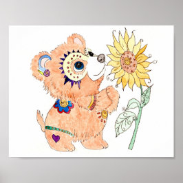 Hispanischer Volkskunst-Babybär Poster