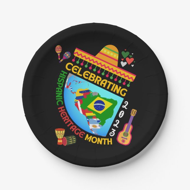 HISPANISCHES ERBE MONAT PAPPTELLER (Vorderseite)