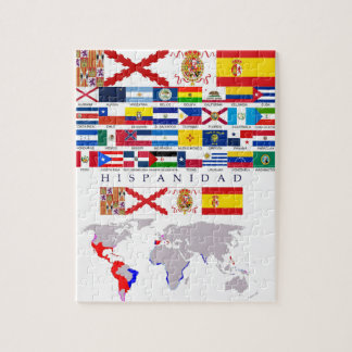 HISPANITÄT Herkunft mit Landkarte. Puzzle