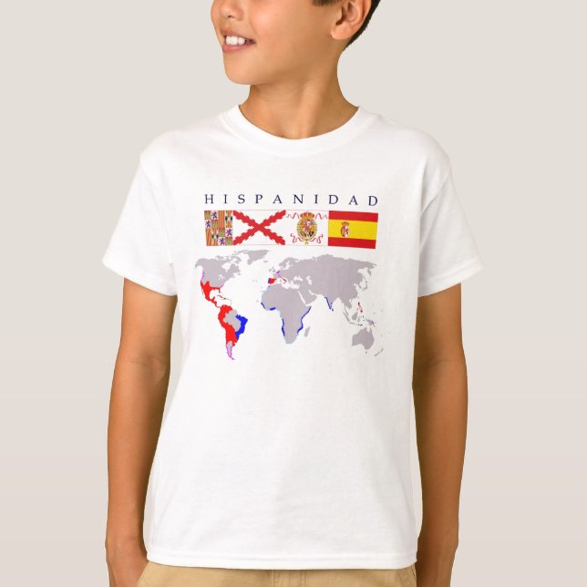 HISPANITÄT Herkunft und Landkarte. Niño. Unterhemd (Vorderseite)