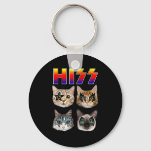 Hiss Funny Cats Kittens Rock Short Sleeve G Schlüsselanhänger