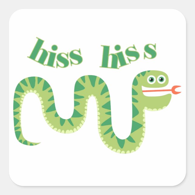 Hiss Hiss Snake Quadratischer Aufkleber (Vorderseite)