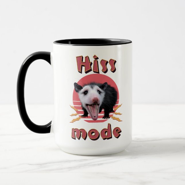 Hiss Mode Funny Opossum Hissing Tasse (Links)