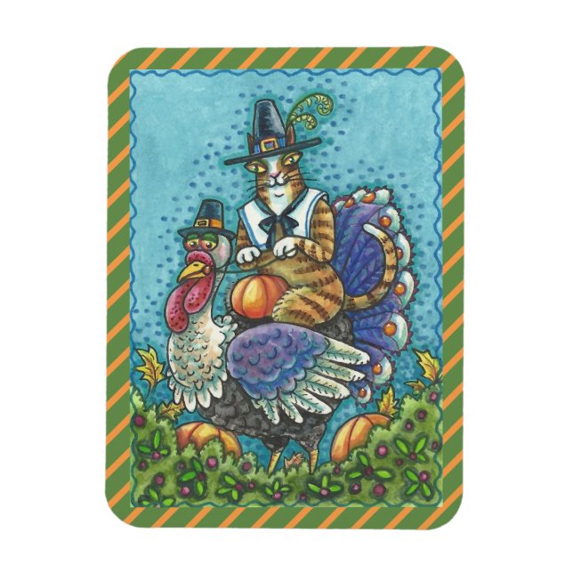 HISS N' FITZ CAT AUF ERNTEDANK TÜRKEY MAGNET (Vertikal)