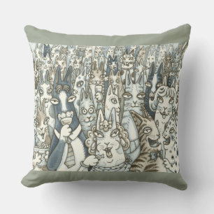 Hiss N' Fitz CAT PARTY DURCH PILLOW Baumwolle Kissen