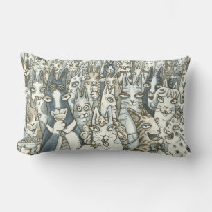 Hiss N' Fitz CAT PARTY LUMBAR PILLOW PILLOW Anpass Lendenkissen