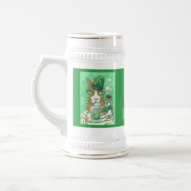 Hiss N' Fitz Cat Rat ST. PATRICK'S DAY BIER STEIN Bierglas (Links)