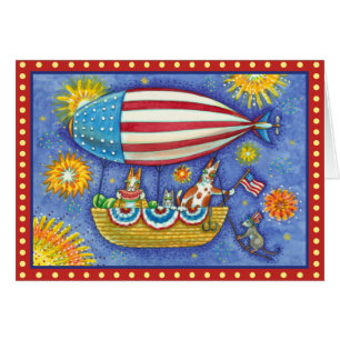 HISS N' FITZ CATS 4TH JULY ZEPPELIN Funny Card