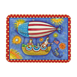 HISS N' FITZ CATS 4TH JULY ZEPPELIN Funny Magne Magnet