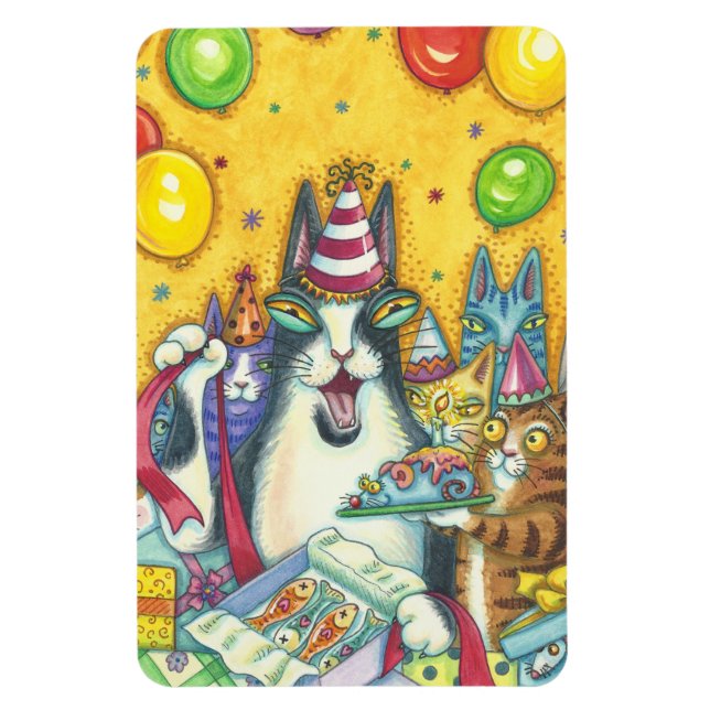 Hiss N' Fitz Cats BIG BIRTHDAY MAGNET *Anpassen (Vertikal)