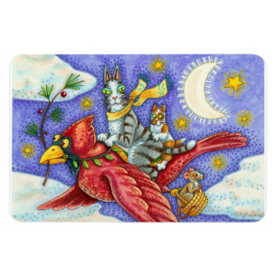 HISS N' FITZ FUNNY CATS, GIANT CHRISTMAS KARDINAL MAGNET