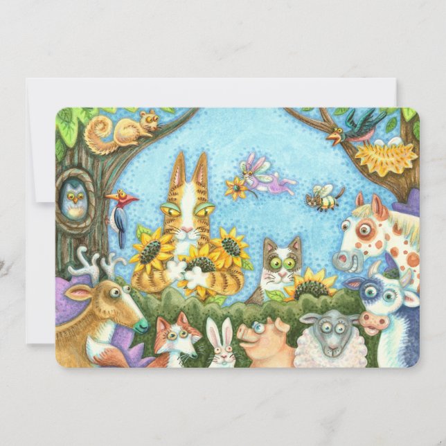 HISS N' FITZ KATZEN UND MENAGERIE DER FREUNDKARTE (Vorderseite)