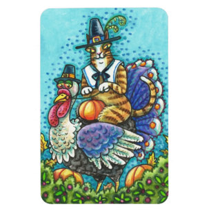 Hiss N' Fitz Pilgrim auf dem Erntedank Turkey MAGN Magnet