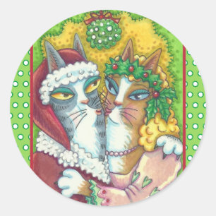 HISS N'FITZ KISSING CATS, PÈRE NOËL CLAWS STICKERS
