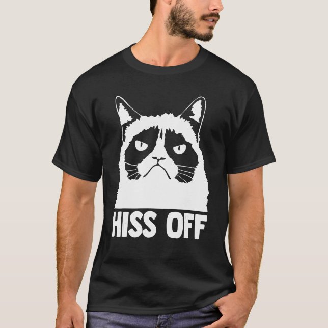 Hiss Off  Cat  Cute Cat Graphic T-Shirt (Vorderseite)