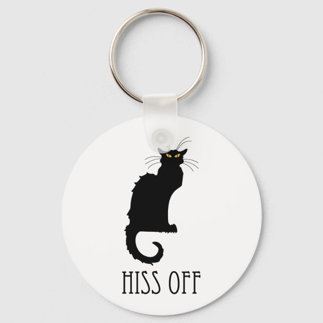 Hiss Off Cat Funny Schlüsselanhänger (Vorderseite)