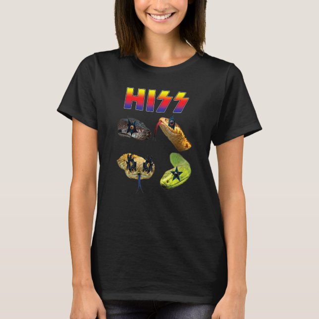 Hiss Snakes Rock Rockin Pun T-Shirt (Vorderseite)