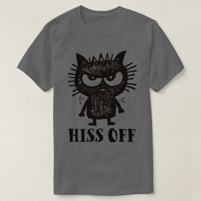 Hiss von lustig wütender Katze T-Shirt (Design vorne)
