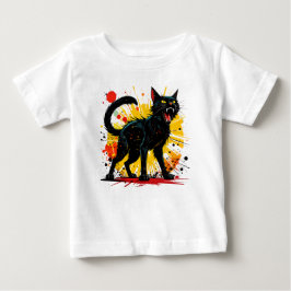 Hissing Defensive Black Cat Baby T-shirt