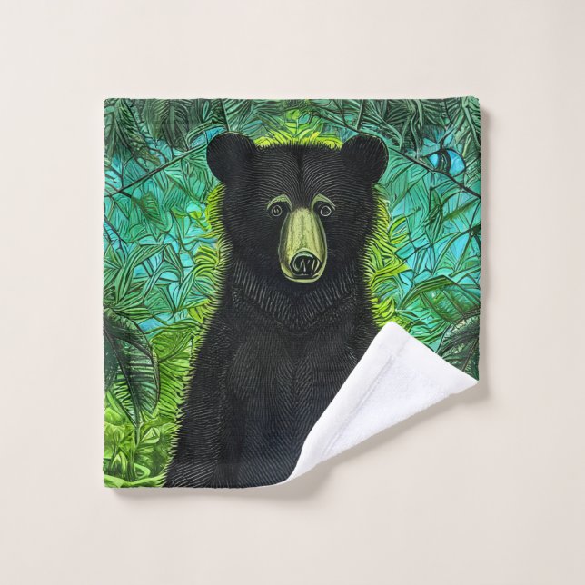 Histoire amusante Petit ours noir (Gant de toilette)