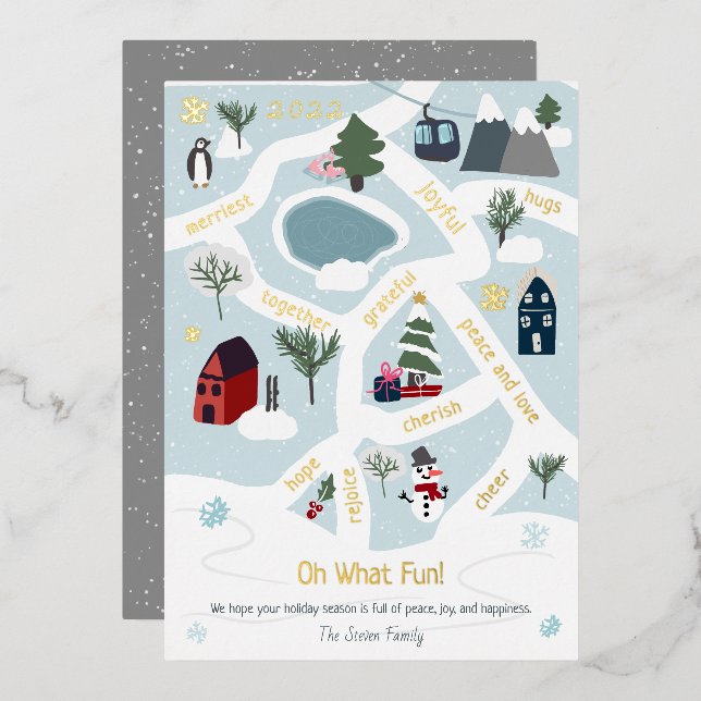 Histoire de cartes de Noël moderne illustrant des  (Recto/Verso)