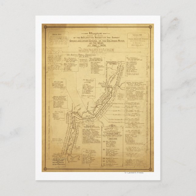 Histoire de l'exploration du Grand Canyon Carte (Devant)