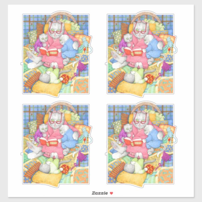 HISTOIRE DU LIT 6" Stickers de vinyle (4) (Feuille)