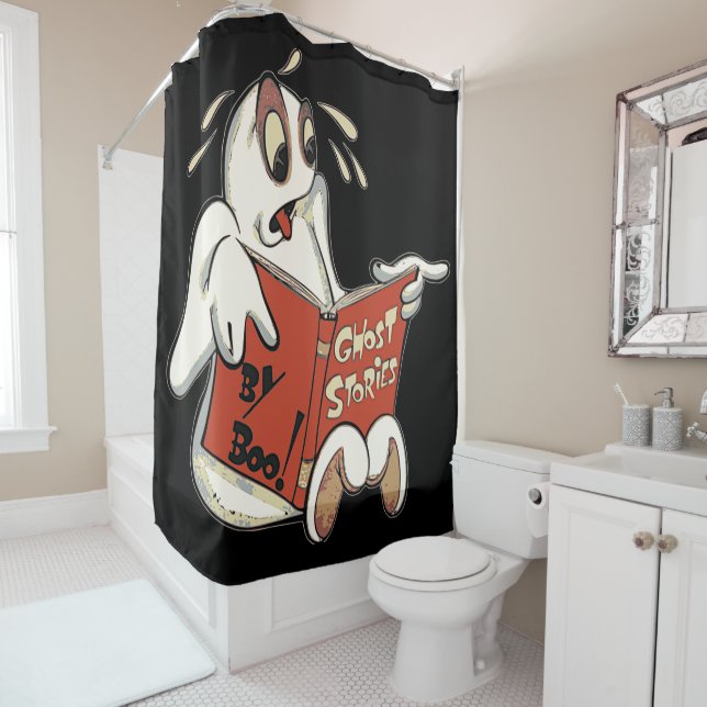 Histoires de fantômes Rideau de douche d'Halloween (En situation)