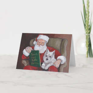 Histoires de Noël de Westie avec la carte de voeux