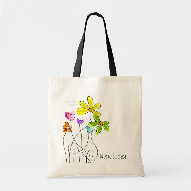Histologistwatercolor-Blumen-Taschen-Tasche II Tragetasche (Vorne)