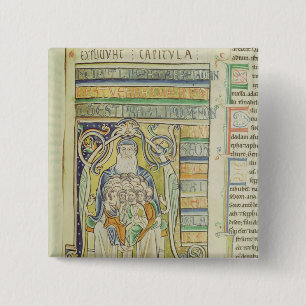Historiated Buchstabe "A" Generationen darstellend Button