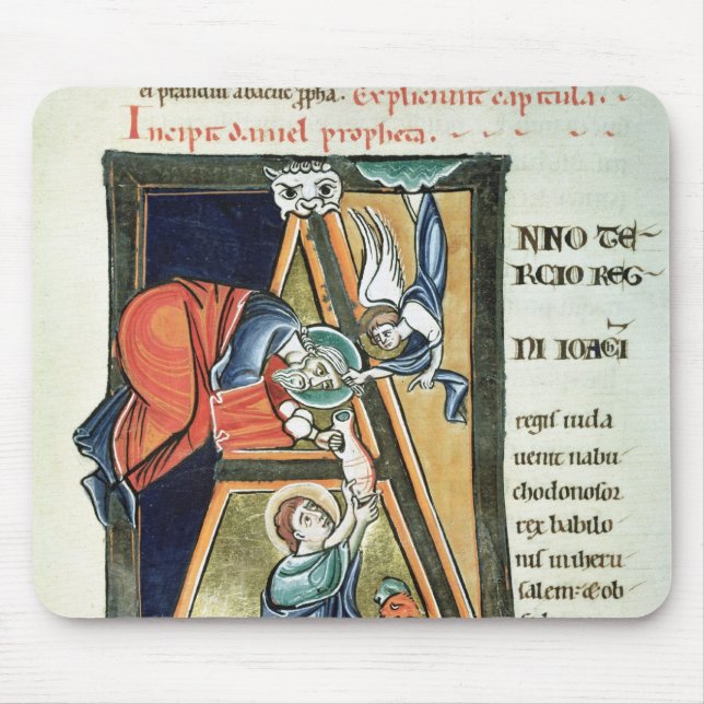 Historiated Initiale "A" Daniel darstellend Mousepad (Vorne)