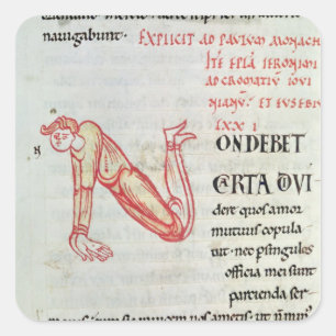 Historiated Initiale 'N Quadratischer Aufkleber